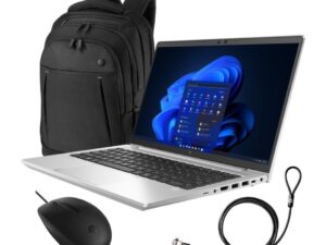 HP EliteBook 640 G9 Intel 14-inch Win 11 Pro Laptop and Mouse and Backpack and Nano Lock Bundle