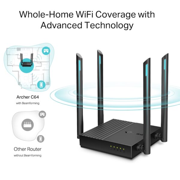 TP‑Link Archer C64 AC1200 MU‑MIMO Wi‑Fi Router - Image 5
