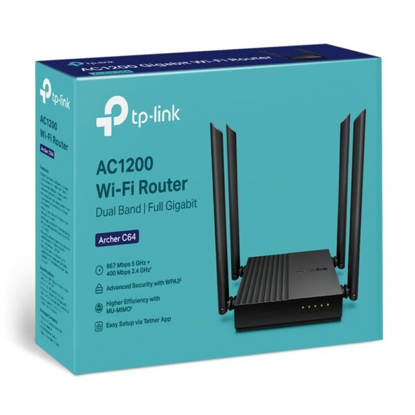 TP‑Link Archer C64 AC1200 MU‑MIMO Wi‑Fi Router